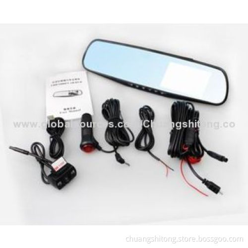 Night vision rear view mirror camera, dual lens 1080P, H.264 cycle recording